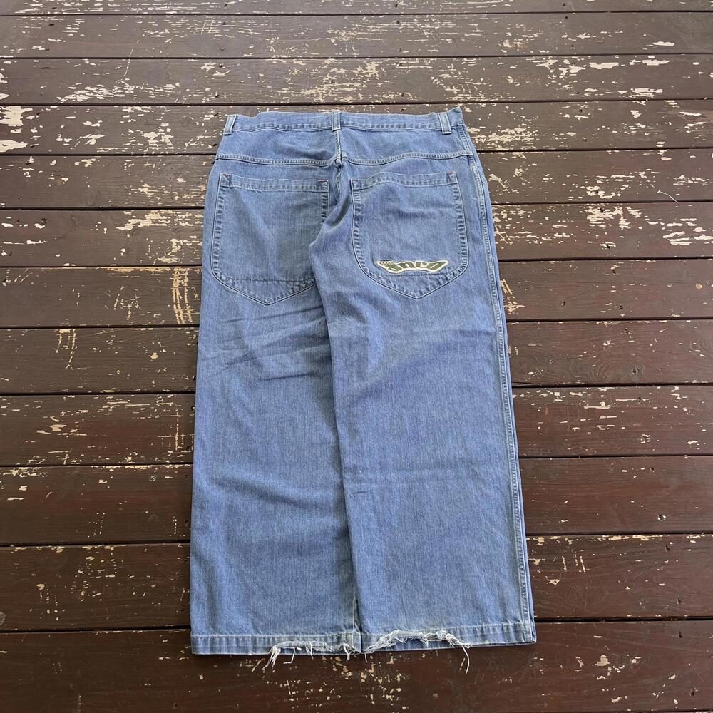 (40x32) Vintage Y2K JNCO Jeans Low Down Baggy Skater Embroidered 2000s